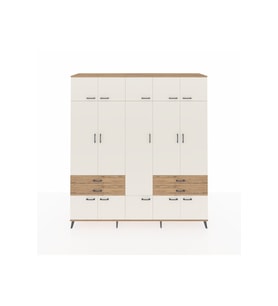 Hyperion Dolap 11 Raflı 4 Çekmeceli 2 Askılı 220x44x243 Çam-Aytaşı/Çam