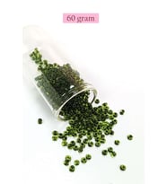 Dökme Cam Kum Boncuk (8/0) 3 mm - 60 Gram - Şeffaf Yeşil Siyah - BNC220