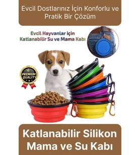 Özel Üretim Portatif Pratik Renkli Silikon Kancalı Katlanabilir Evcil Hayvan Kedi Köpek Mama Su Kabı