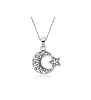 Gümüş Ay Yıldız Kadın Kolye CSR2181640