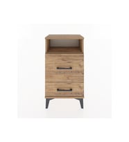 Arges Komodin Tek Raflı 2 Çekmeceli 44x30x80 Çam-Çam