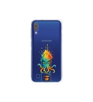 Samsung Galaxy M10 ile uyumlu Splash ahtapot tasarımlı şeffaf silikon kılıf