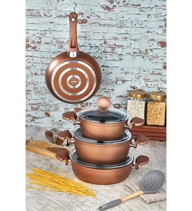 Cooker 3 mm 7 Parça İstiridye Titanyum Tencere Takımı Seti CKR-2869