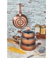 Cooker 3 mm 7 Parça İstiridye Titanyum Tencere Takımı Seti CKR-2869
