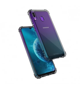Blogy Galaxy M20 ile Uyumlu Crystal Fit Kılıf Smoke Black