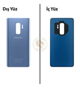 Samsung Galaxy S9 Plus Mavi Renk Arka Kapak Arka Cam Batarya Kapağı Pil Kapağı Lazer Kesim Back Cover Galaxy S9 Plus Uyumlu