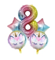 Unicorn 8 Yaş Folyo Balon Set