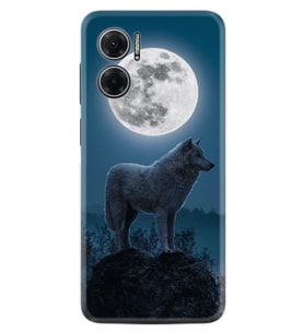 Xiaomi Redmi Note 11E Kılıf Resimli Desenli Silikon Platinium Series Moon Wolf 1820