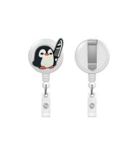 Belalı (Bad) Penguen Figürlü Yoyo Kartlık Yaka İpi Tutucu