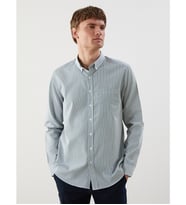 LCWAIKIKI Classic Yeşil Regular Fit Uzun Kollu Çizgili Poplin Erkek Gömlek