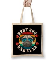 Best Dog Dad Ever Köpek 09 Bez Çanta Uzun Saplı