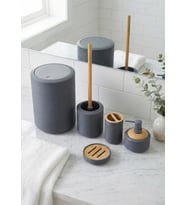 Bambu Detaylı Akrilik Banyo Seti - 5 Parça