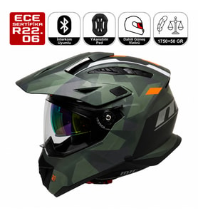 Motosiklet Cross Kask Enduro Full Face Touring Güneş Vizörlü Motorcu Kaskı Solda