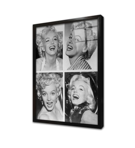 Beyaz Gecelikle Marliyn Monroe Çerçeveli Cam Tablo