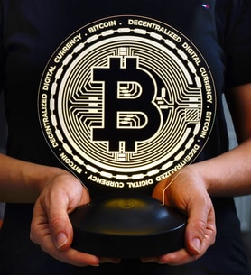 Bitcoin Led Masa Lambası, Bitcoin Hediye, Bitcoin Para Şeklinde Lamba, Kripto Dekoratif Aydınlatma