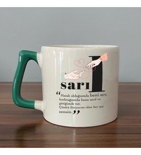 Sarıl Baskılı Yeşil Kulplu D Kupa