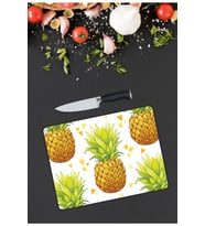 Ananas Desenli Cam Kesme Tahtası