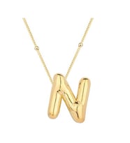 Gümüş Gold Balon N Harfi Kadın Kolye CSR2185071