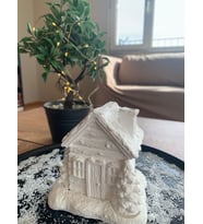Minimalist Ham Beyaz Dekoratif Kış Evi Tütsülük