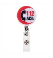 112 Acil Temalı Yoyo Yaka Kartlığı  (Beyaz)