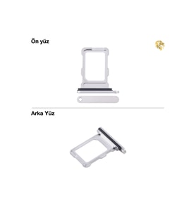 iPhone 16 Pro Sim İç Yuvası Tepsisi Aparatı Çekmecesi Kart Yuvası Tray Tekli (Gümüş)