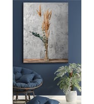 Blok Design Kanvas Tablo Resim Çiçek Temalı Dekoratif Duvar Tablosu (Sarı-Yeşil)