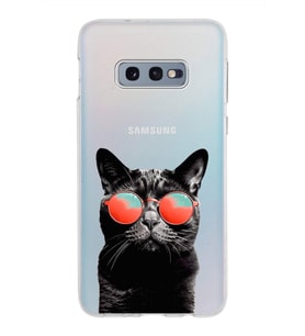 PrintiFy Samsung Galaxy S10e ile Uyumlu 1mm Slim Fit Kedi 3 050d Baskılı Şeffaf  Kılıf