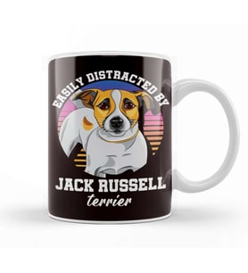 Easily Distracted By Jack Russel Terrier Dogs Fans Kupa Bardak Porselen