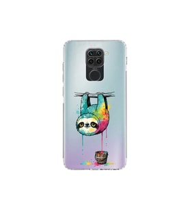 Redmi Note 9 ile Uyumlu Splash Tembel Hayvan Tasarımlı Şeffaf Silikon Kılıf