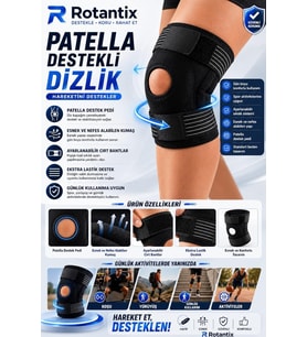 Patella Destekli Dizlik Korsesi, Çapraz Bağ Menisküs Ağrısı için Sporcu Dizlik, Standart Beden (Termo jel hediyeli)