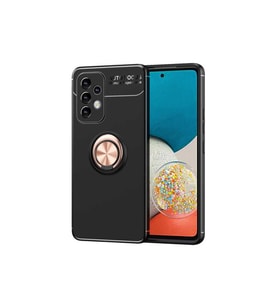 Samsung Galaxy A73 Uyumlu Kılıf Zore Ravel Silikon Kapak (Siyah-Rose Gold)