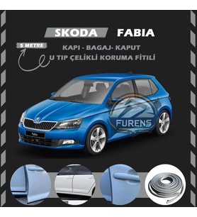 Skoda Fabia Oto Araç Kapı Koruma Fitili 5metre Parlak Gri Renk