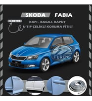 Skoda Fabia Oto Araç Kapı Koruma Fitili 5metre Parlak Gri Renk