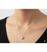 AKFECAN ÇELİK 316L ZİRKON TAŞLI İÇİ AÇILIR KALP KOLYE (Altın Rengi)