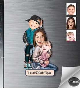 Kişiye Özel Anneler Günü Ahşap Magnet -1