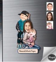 Kişiye Özel Anneler Günü Ahşap Magnet -1