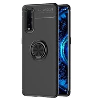 Newface Oppo Find X2 Kılıf Range Yüzüklü Silikon - Siyah