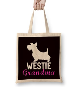 Westie Grandma West Highland Terrier Owner Dog Breed Pet Bez Çanta Uzun Saplı