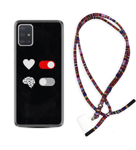 Samsung a71 A72 A73 A7 A9 2018 C7 C9 Kılıf Boyun Asklı Rasta Silikon Love Brain 1722