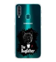 Samsung Galaxy A20s  Kamera Korumalı  Kapak Dog Father Tasarımlı  Şeffaf Kılıf