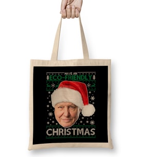 David Attenborough Have An Eco Friendly Christmas Knit Bez Çanta Uzun Saplı