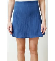 Moda Regular Dokulu Desen Günlük Mini Boy Dokulu Kumaş Yırtmaç Detaylı Mini Boy Dokuma Etek