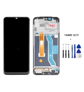 Tkgz - Oppo Realme C11 Uyumlu Lcd Ekran Dokunmatik Servis ÇITALI + TAMİR SETİ