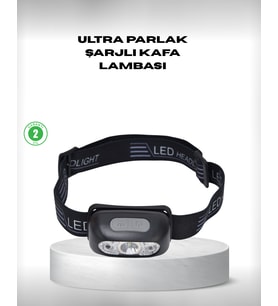 Gece Balıkçılığı İçin Ultra Parlak Şarjlı Kafa Lambası  4 Işık Modu + USB Şarj