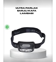 Gece Balıkçılığı İçin Ultra Parlak Şarjlı Kafa Lambası  4 Işık Modu + USB Şarj