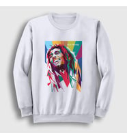 Presmono Unisex Beyaz Colors Bob Marley Sweatshirt 264751tt