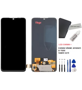 Tkgz - Xiaomi Mİ 9 LİTE Uyumlu Lcd Ekran Dokunmatik Servis + B-7000 + TAMİR SETİ
