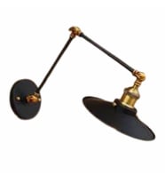 RİOLİGHT RETRO MAFSALLI HAREKETLİ SİYAH METAL APLİK ÇAP: 23CM (Siyah - Beyaz)