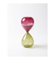 Kişiye Özel Nordic Tasarım Bordo Yeşil Cam Kum Saati 30 Dakika 19 x 8 cm Dekoratif Masaüstü Zaman Ölçer - Bordo-Yeşil