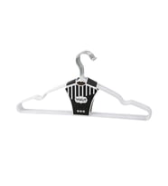 BEYAZ 10PCS SİLİKON KAPLAMALI METAL ELBİSE ASKISI 40CM (5365)